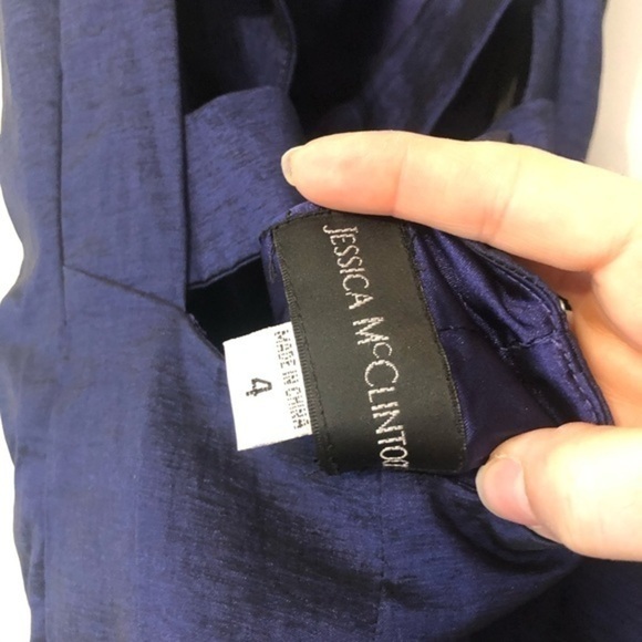 Jessica McClintock Blue Purple Open Back Dress 4 - Picture 7 of 12